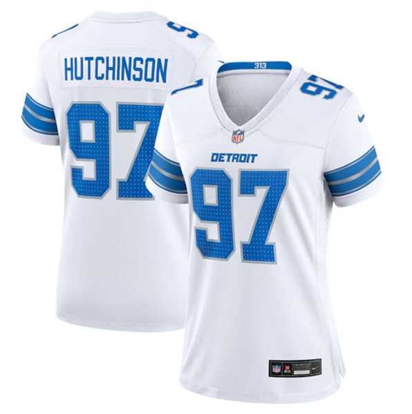 Women's Detroit Lions #97 Aidan Hutchinson White Stitched Jersey Dzhi,We sell and wholesale Women's Detroit Lions #97 Aidan Hutchinson White Stitched Jersey Dzhi on line form chian!
